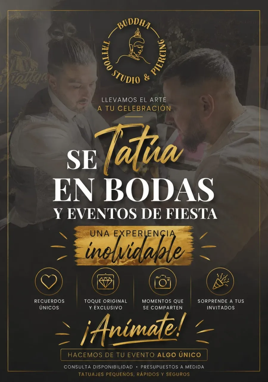 Cartel de Buddha Tattoo para bodas y eventos de fiesta